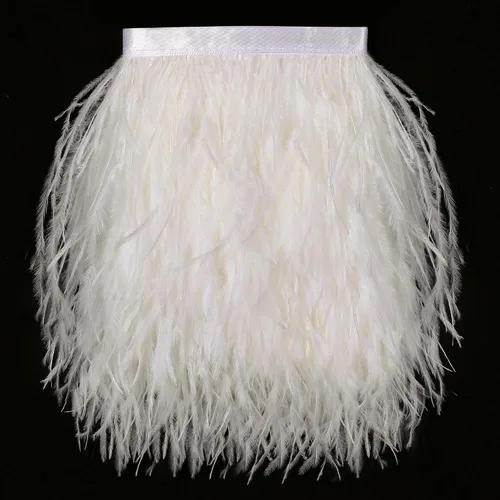Vista 38 de SOGUGOM Adorno de Plumas de Avestruz Negro - 1.5 Capas 2 Yardas Plumas de 4 Pulgadas Adorno de Cintas con Flecos para Costura, Vestidos, Proyectos