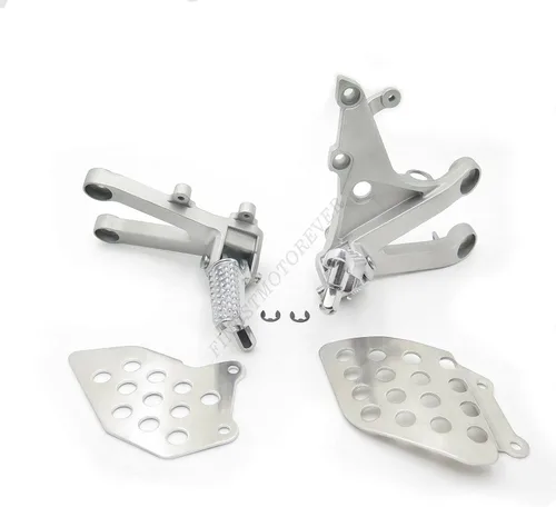 Vista 5 de Soporte de clavijas de pie delantero plateado compatible con Cbr600Rr Rr 2007-2014 [P/N: MT390-018-POLISH]
