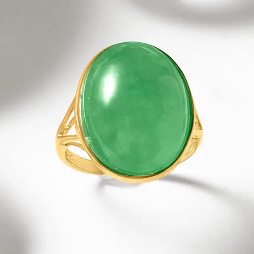 Vista 4 de Ross-Simons Jade Ring in 14kt Yellow Gold