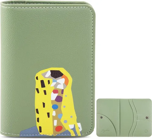 Vista 11 de Lychii Soporte para pasaporte, funda delgada para pasaporte, cartera de viaje con bloqueo RFID, funda protectora de piel sintética para pasaportes