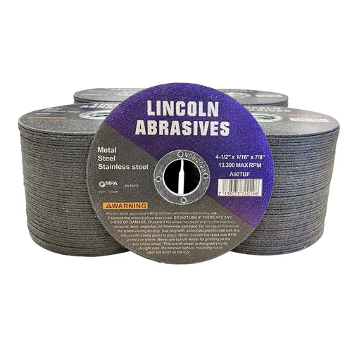 Vista 15 de 25 piezas de ruedas de corte Lincoln Abrasives Metal y acero inoxidable de 4.5" x 1/16" x 7/8
