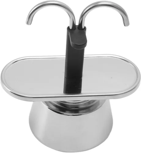 Vista 4 de Pwshymi 2 tazas 100ML Moka Pot Doble Cabeza Acero Inoxidable Mocha Cafetera Italiana DIY Conducto Cafetera Doble Espresso Pot Moka Pot 2 Taza