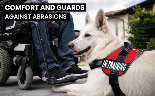 Vista 4 de Chaleco de entrenamiento para perros de servicio, arnés ajustable sin tirones con parches. Chaleco de entrenamiento para perros de servicio