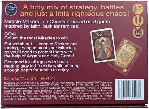 Vista 3 de Miracle Makers - Juego de cartas Temático cristiano, no requiere conocimiento bíblico, diversión no confesional, a partir de 7 años, 2 a 4