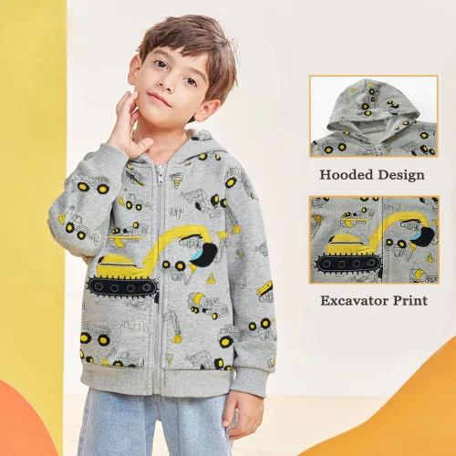 Vista 2 de Sudadera con capucha para niños pequeños, sudadera con capucha para bebé, con cremallera, abrigo de manga larga para invierno, camisas con capucha