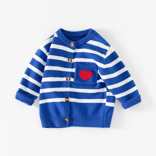 Vista 7 de Suéter de punto para niñas pequeñas, suéter de algodón con cuello redondo, suéter de manga larga, abrigo para otoño e invierno