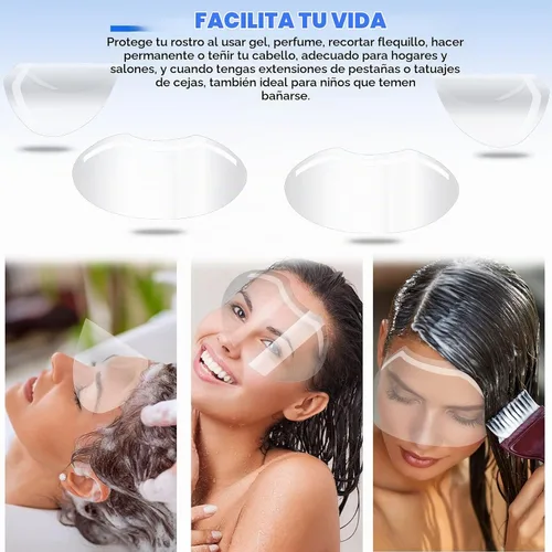 Vista 7 de Honeydak 300 viseras faciales de maquillaje para ducha, suministros de microblading permanentes, visera de ducha de plástico desechable, cubierta