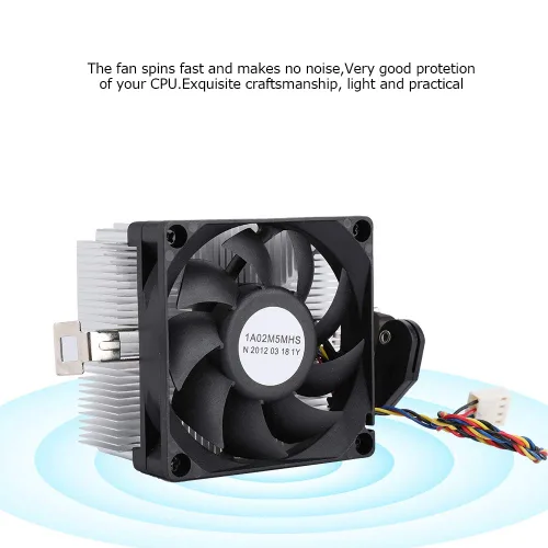 Vista 3 de Ventilador de refrigeración de CPU, rodamiento hidráulico de 12 V, ventilador silencioso de refrigeración de CPU de 2200 RPM, disipador de calor