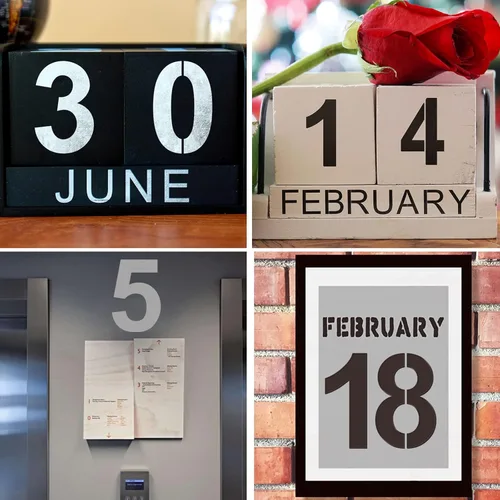 Vista 4 de Plantillas de Números Grandes de 12 Pulgadas de Plástico Reutilizables Plantillas Digitales para Pintura de Tartas y Direcciones