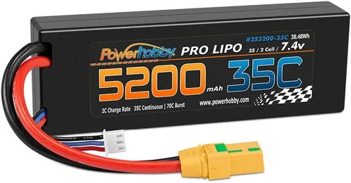 Vista 4 de Powerhobby 2S 7,4 V 5200 mAh 35 C batería Lipo w XT90 enchufe 2 celdas