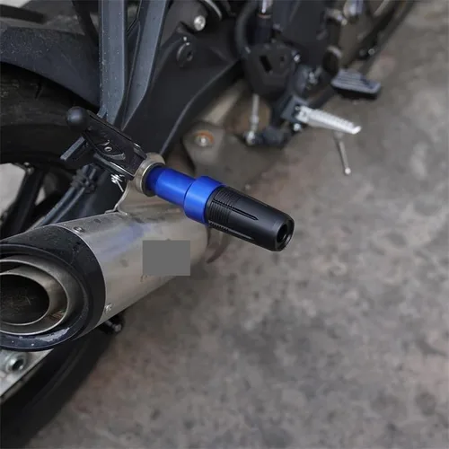 Vista 4 de TEMKIN W para Suzuki Gixxer SF250 Sf 250 SF250 150 125 SF motocicleta CNC Accesorios protección contra caídas Deslizador de escape deslizante B Negro