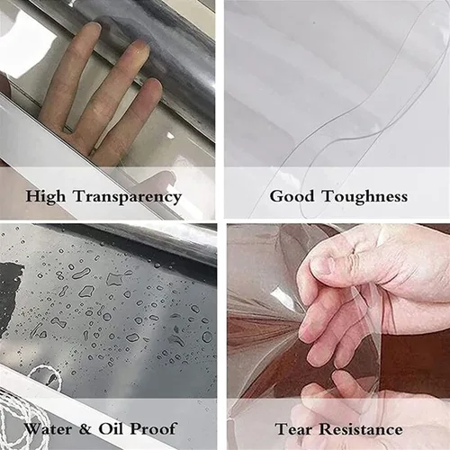 Vista 5 de STRMAX Lona, persianas enrollables transparentes impermeables, persianas enrollables transparentes, persianas enrollables de PVC impermeables