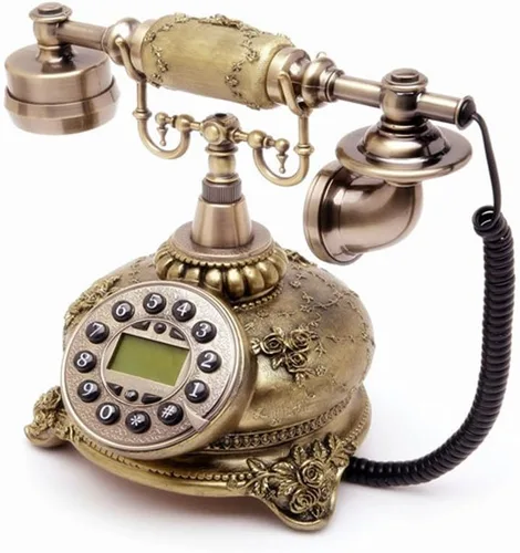 Vista 2 de 1960 - Sistema de decoración de teléfono con cable, estilo antiguo de cerámica