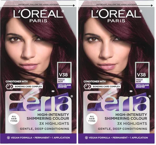 Vista 18 de L'Oreal Paris Feria - Tinte permanente brillante multifacético para el cabello, tinte de alta intensidad para reflejos 3X, 10 negro azabache