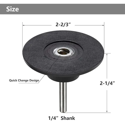 Vista 4 de Yakamoz Soporte de disco de lijado con bloqueo de rollo de 3 pulgadas con vástago de 1/4 de pulgada de cambio rápido, adaptador de almohadilla