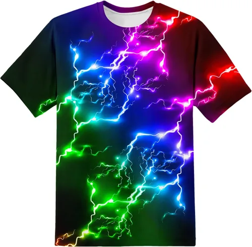 Vista 22 de Camiseta de manga corta con estampado 3D para niños y niñas de 6 a 16 años Bcm45-blanco