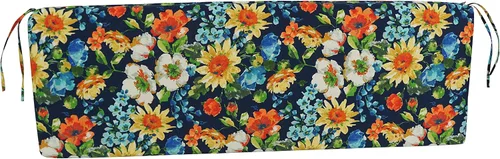 Vista 3 de Blazing Needles Cojín de banco para exteriores, 60" x 19", Alfinia Fresco Caspian