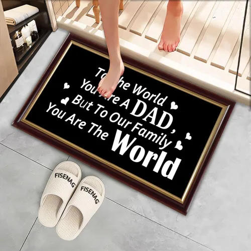 Vista 3 de Letrero de madera con texto en inglés «To The World You are a Dad But to Our Family You are The World Father's Day» de 11.8 x 5.9 pulgadas, letrero