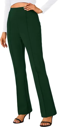 Vista 23 de Urban CoCo Pantalones de trabajo elásticos con corte de bota, pantalones de yoga pequeños para oficina casual