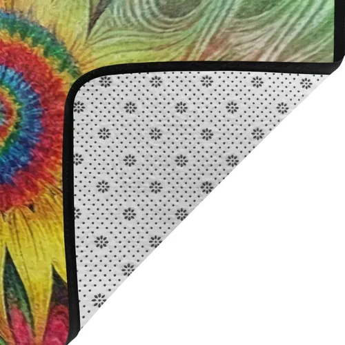 Vista 3 de Hippie - Alfombra de girasol para sala de estar, comedor, dormitorio, cocina, cuarto de bebé, tapete de yoga