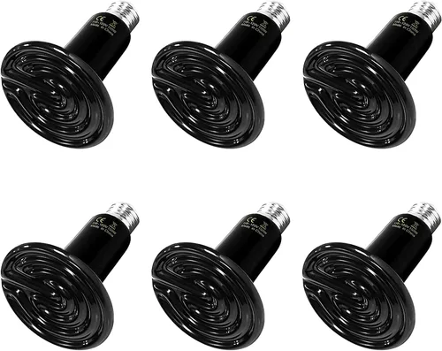 Vista 12 de HealSmart - Lámpara de calor para reptiles de 75 W, emisor de calor cerámico, sin emisión de luz, bombillas de calor adecuadas