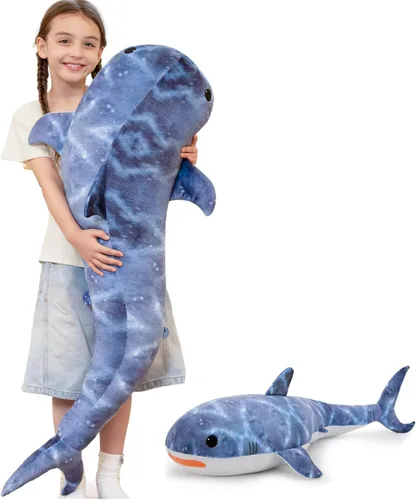 Vista 9 de Tezituor Lindo animal de peluche de vaca de las tierras altas de 43 pulgadas, almohada de felpa de vaca larga suave para niños y adultos, juguete
