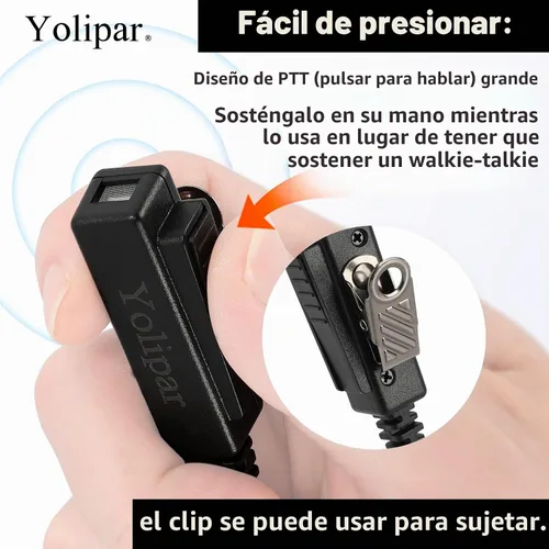 Vista 3 de Kit de vigilancia Baofeng UV-5R de 2 pines y 2 cables compatible con BTECH Retc15/Retevis RT21 RT22 Kenwood Arcshell AR-5 Walkie Talkie Radio