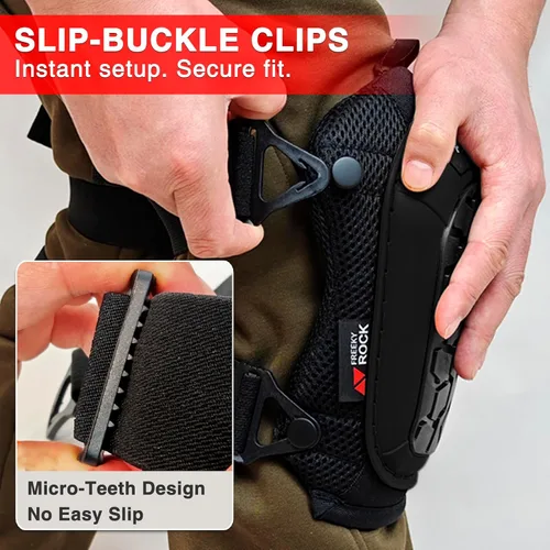 Vista 3 de Rodilleras para hombre, rodilleras de construcción para trabajo con tapa antideslizante resistente, correas ajustables reforzadas con remaches