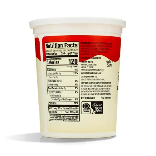 Vista 2 de 365 by Whole Foods Market, Yogur orgánico de leche entera natural, 32 oz