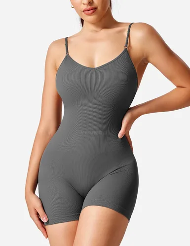 Vista 2 de YEOREO Jeni - Body corto para mujer, con forma de glúteos, sexy, sin espalda, para entrenamiento
