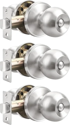 Vista 15 de Probrico Paquete de 1 pomo redondo para puerta de cama/baño, función de privacidad para baño/dormitorio, manija
