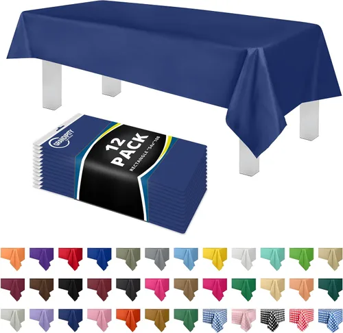 Vista 44 de Mantel de plástico de alta calidad - 54 in. x 108 pulgadas. Grandipity - Mantel rectangular (6 y 12 unidades), Agua (Aqua)