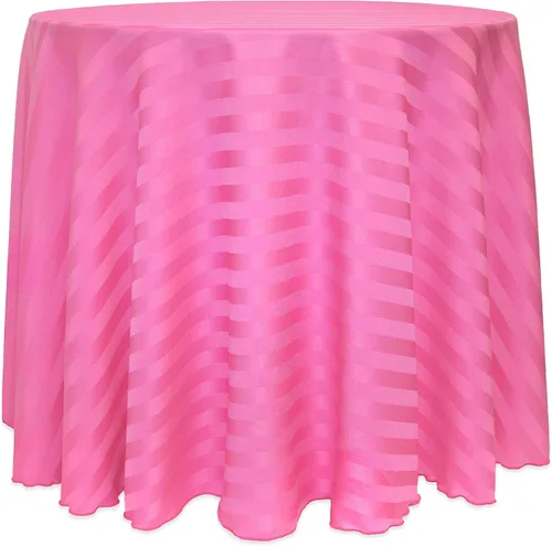Vista 28 de ULTIMATE TEXTILE Mantel redondo de rayas satinadas de 84 pulgadas color marfil crema