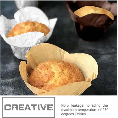 Vista 2 de Kichvoe Tazas para magdalenas de papel para hornear cupcakes 230°f resistentes a altas temperaturas fáciles de usar