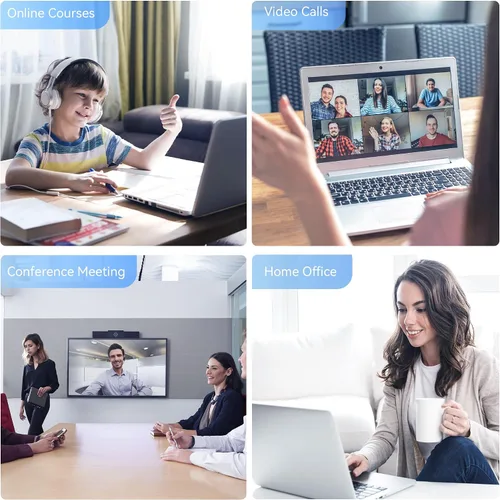 Vista 8 de Tenveo Micrófono de altavoz de conferencia, conectividad Bluetooth/Dongle/USB, 4 micrófonos de ruido AI y captación de sonido de 360°, compatible