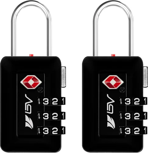 Vista 10 de Candado de viaje aceptado por TSA para equipaje, con combinación que puedes establecer, para taquillas de escuela y gimnasio, candados