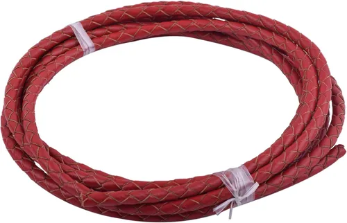 Vista 10 de 2 yardas 8.0mm Cordón redondo de cuero trenzado auténtico marrón antiguo para corbata de bolo
