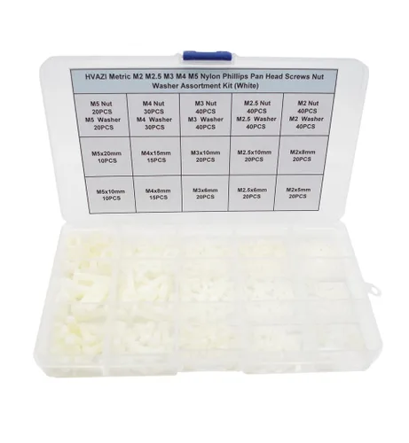 Vista 8 de Juego surtido de tornillos métricos M2 M2.5 M3 M4 M5 de nylon Phillips de cabeza plana (negro) Metric M2 M2.5 M3 M4 M5 Tornillos de cabeza
