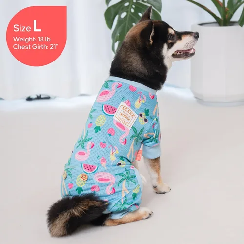 Vista 6 de KYEESE Pijamas para perros, pijamas ligeras para perros pequeños, pijamas de malla transpirable para perros, ropa de una sola pieza suave, cómoda