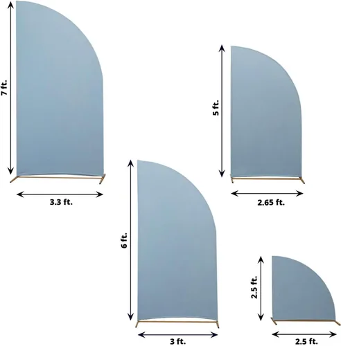 Vista 238 de Efavormart - Juego de 4 fundas de elastano beige para arco de media luna, fundas de telón de fondo Chiara de 2.5 pies a 7 pies para escenarios