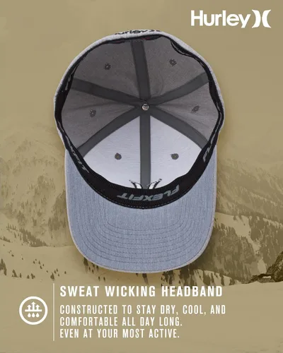 Vista 31 de Hurley Gorras para hombre - One & Only Flexfit Textures Cap - Sombreros ajustados para hombre, S-XL
