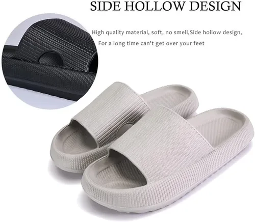 Vista 3 de Rosyclo - Pantuflas de nube para mujeres y hombres, suela gruesa y antideslizante, para baño, muy suaves y cómodas, para uso en interiores
