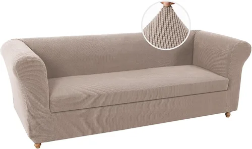 Vista 46 de UNBBRRL Funda de sofá Chesterfield de jacquard elástico, fundas de cojín gruesas para sofá, protector de muebles para sala de estar