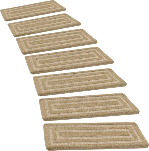 Vista 33 de PURE ERA Bullnose - Juego de peldaños de alfombra para escaleras sin cinta, antideslizantes, protectores de escaleras para interiores, alfombras