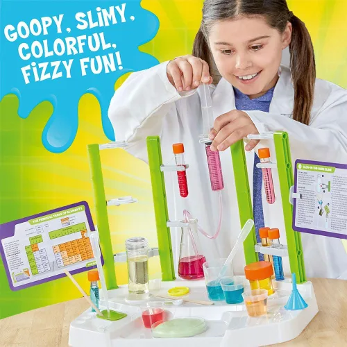 Vista 4 de Thames & Kosmos Ooze Labs Chemistry Station - Kit de experimentos científicos, 20 experimentos no peligrosos que incluyen limo seguro