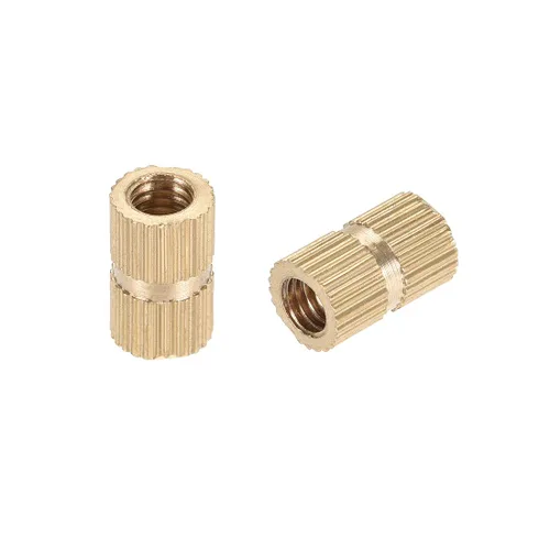 Vista 5 de uxcell Tuercas de inserción moleteadas, 30 piezas M5 x 0.031 in rosca hembra latón roscado inserción tuerca de incrustación para impresora 3D