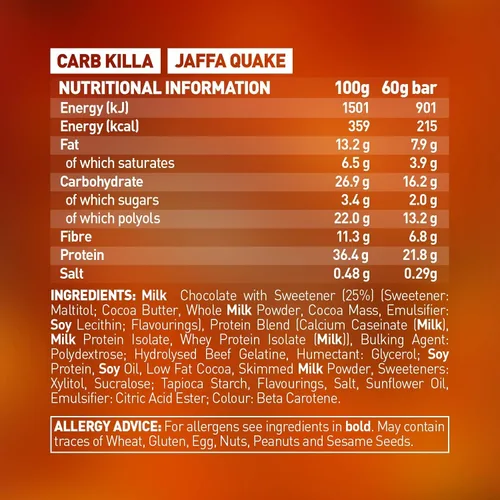 Vista 6 de Grenade Carb Killa Bar-Jaffa Quake Box, 12 Count