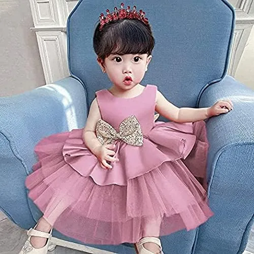 Vista 4 de TUIJI 6M-5T - Vestidos de flores con lazo para bebés y niñas sin espalda para fiesta de boda boda fiesta lentejuelas