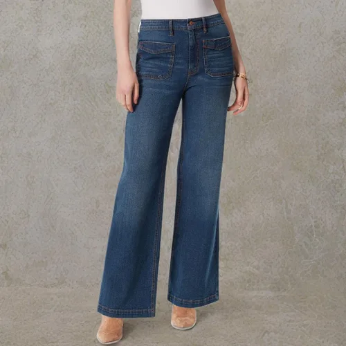 Vista 3 de Jessica Simpson Womens Tease High Rise Wide Leg Jean Standard