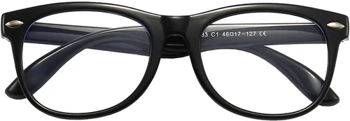 Vista 3 de FANNYGO 1 paquete de lentes de bloqueo de luz azul para niñas y niños, lentes de bloqueo de luz azul para computadora para niños de 3 a 11 años Negro